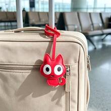 Cute Big-Eyed Red PU Leather Kitten Pendant, Versatile Accessory For Handbags, Crossbody Bags, Backpacks, Packaging Decoration - Multicolor - View 4