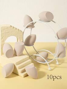10pcs/20pcs/30pcs Dual-Use Makeup Sponges, Multi-Color Latex-Free Reusable Washable , Soft Flawless Makeup Applicators For Powder, Liquid, Makeup Design, Travel Essential - White - View 10