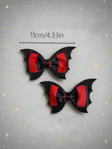 2 buah Jepit Rambut Kelelawar Halloween, Cocok untuk Pesta Kostum Cosplay, Jepit Rambut Samping Halloween - MultiWarna - View 7