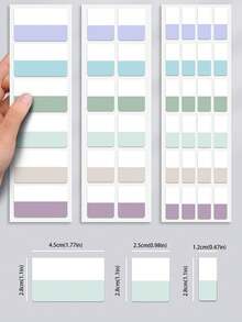 10 Sheets, 120 Sheets Of Simple Fluorescent Colored Writable Translucent Multi-Functional Index Classification Stickers - one-size - View 3
