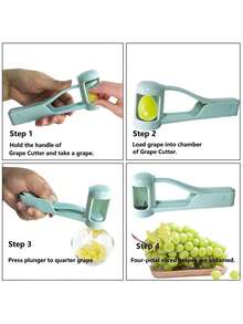 4-In-1 Fruit Slicer Set: Grape Cutter, Tomato Slicer, Grape Slicer, Quartering Tool, Cherry Salad Chopper - Small Kitchen Tools For Quickly Slicing Fruits, Fruit Slicer, Strawberry Slicer - Kitchen Gadgets For Slicing And Separating Fruits, Salads, - Multicolor - View 5