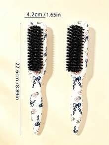 1pc Unisex Beard Brush, Smooth Back Comb, Tame Frizz And Flyaways, Edge Control Comb, Volumizing Wooden Handle Comb, Detangling Comb, Hairline Control, Slip Comb, Hair Comb, Volumizing Wooden Handle Comb, Edge Control Comb, Plastic Hair Comb, Create Smooth Ponytail And Bun - Wide Tail Back Comb And Detangling Comb, Convenient For Parting, Styling, Polishing And Smoothing Hair, Create Smooth And Frizz-Free Hairstyle, Suitable For Men And Women, Recommended As Christmas Gift - Multicolor - View 8