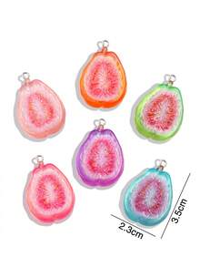 20pcs Acrylic Colorful Faux Fruit Slices Star Apple Apple Charms, Jewelry Accessories DIY Phone Chain Keychain Pendant - 20pcs - View 2