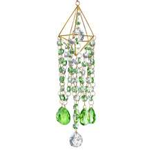 Crystal Suncatcher Wind Chime With Gold-Plated Frame, Hanging Ornament For Window And Garden Decoration - 1pc - View 9