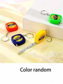 1/2/5/10Pcs Mini Retractable Tape Measure Keychain - 1m/3ft - Portable Metal Plastic Pocket Tape Measure For Various Parties And Gifts (Random Color) - Multicolor - View 5