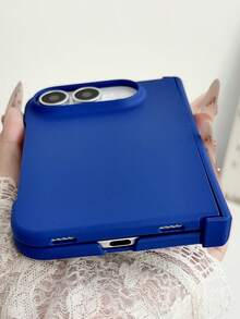 純色親膚觸感轉軸保護殼，相容 iPhone Duo 18 Ultra 18 Fold，防震摺疊手機保護套 - 藍色 - 查看 5