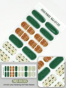 聖誕半固化凝膠美甲貼片 20片裝,長效沙龍級美甲貼,易貼易撕,需搭配UV燈使用 - 彩色 - 查看 8