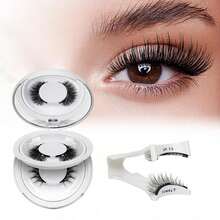 2 Pairs Natural Magnetic False Eyelashes, 2 Pairs Reusable Magnetic False Eyelashes With Applicator, No Glue Needed, Easy To Wear And Remove - Multicolor - View 7