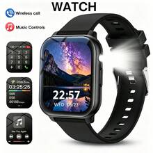 Unisex Smart Sports Watch With 1.83-Inch HD Display, Outdoor Sports Flashlight, 260mAh Battery, Wireless Calling, Multiple Sports Modes, Music Playback, Weather Forecast And More, Suitable As Gift For Friends And Couples, Compatible With Android And IOS - View 1
