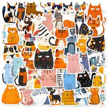 50/56/106pcs Cute Cartoon Dog/Cat Stickers: Perfect For Scrapbooking, Journaling, Laptop, Bumper, Skateboard, Water Bottle, Computer, Phone - Multicolor - View 5