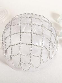 Bohemian Fashion Hollow Mesh Head Chain, Shiny Jewelry Accessory For Women's Banquet And Party - Silver - View 2