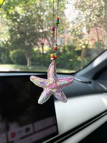 Creative Starfish Car Rearview Mirror Hanging Decoration Car Interior Hanging Ornament - A - View 2
