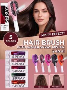 Sikat Rambut Semprot 2-in-1, Sikat Penata Rambut dengan Fungsi Semprot, Dapat Digunakan pada Rambut Basah dan Menghilangkan Listrik Statis, Tidak Perlu Botol Semprot, Hadiah Perawatan Rambut - MultiWarna - View 11