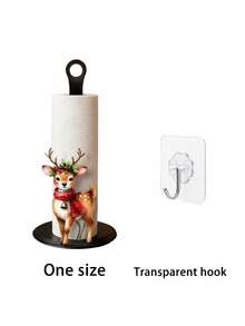 2D Acrylic Reindeer Paper Towel Holder - Freestanding Paper Towel Rack With Holiday Deer Decoration, Perfect For Kitchen And Bathroom Storage, Easter Decor, Christmas Decor - Multicolor - View 5