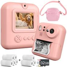 Instant Print Camera, 48MP 1080P HD Point-And-Shoot Camera With Flash, Built-In 5 Games, Filters And Music Digital Camera, Dual Lens Instant Print Digital Camera, Selfie Digital Camera With Printing Paper, Graduation Gift, Birthday Gift And Holiday Gift - Multicolor - View 2