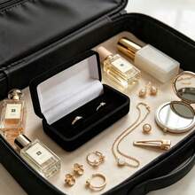 New Textured Jewelry Organizer Box, Suitable For Daily Jewelry Organization, Vanity Display, Travel Carrying And Gift Packaging. Black Velvet Texture Is Delicate, Can Store Necklaces, Pendants And Various Small Jewelry Items, Reduce Jewelry Tangling Problems, Convenient For Finding Items, Can Be Given As A Small Gift To Beauty-Loving Friends - Multicolor - View 2