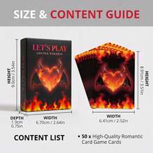 LET'S PLAY Couples Card Game: 50 Romantic & Fun Challenges For Date Nights - Engaging Evening Couple Activity, Perfect Anniversary & Valentine's Day Gift For Spouses - View 3