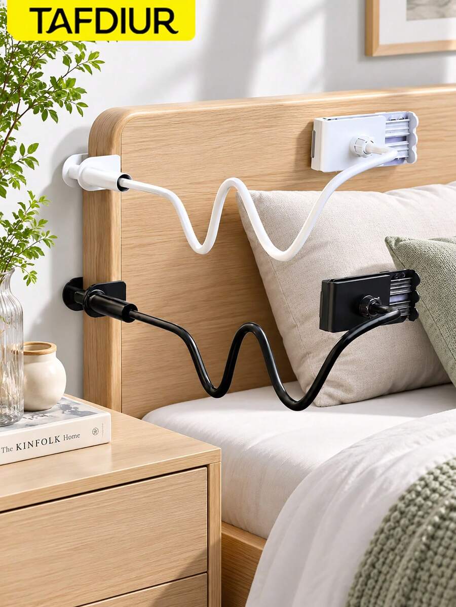 TAFDIUR 1 buah Dudukan Ponsel Jepit Fleksibel yang Dapat Diperpanjang dan Ditekuk, Terbuat dari Bahan ABS+Paduan Besi, Panjang Maksimal 80cm, Cocok untuk Ruang Tamu/Kantor/Kamar Tidur dan Tempat Lainnya, Dapat Diputar 360°, Stabil dan Bebas Goyang - MultiWarna - View 1