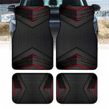 [2D Flat Printing] 2pcs/4pcs Cool Printed Car Floor Mats - Durable Polyester Floor Mats, And Practical, Ideal Gift Choice, Long-Lasting, Suitable For Trucks, Sedans, Suvs, And More - A - View 4
