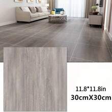 1/8/16PCS Self Adhesive Vinyl Floor Stickers Waterproof Gray Wood Grain ...