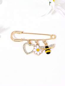 1pc New Fashion Heart Shell Conch Star Moon Bow Starfish Flower Bee Ladybug Mushroom Pendant Brooch Anti-Slip Collar Pin Waist Cincher Clothing Decoration - Multicolor - View 24