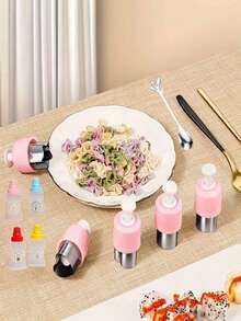 Set Pemotong Buah, Sayur, dan Kue dari Baja Tahan Karat - Cocok untuk Membuat Berbagai Bentuk Emboss, Memanggang di Rumah, Dekorasi Bento, dan Aktivitas DIY Berkemah di Luar Ruangan. Garpu Kecil yang Serasi Juga Tersedia untuk Pembelian Terpisah. - MultiWarna - View 6