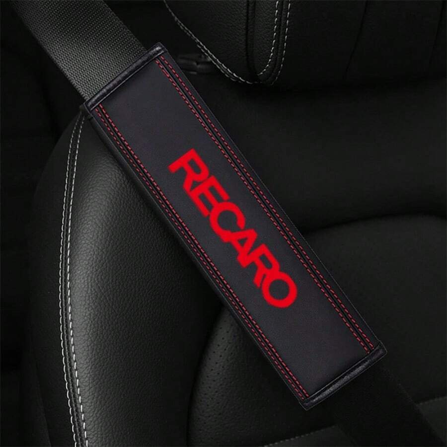 2pcs Car Seat Belt Shoulder Pads For Racero, Relieve Shoulder Pressure, Waterproof And Wear-Resistant, Enhance Interior Style And Comfort - A - View 1