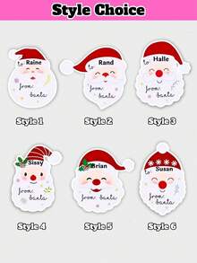 Personalized Christmas Gift Tag Stickers, Custom Name To/From Labels, Santa Claus Xmas Stickers For Gift Wrapping, Self-Adhesive Holiday Present Tags For Gift Boxes, Bags, Envelopes, Party Favors & Christmas Gifts - Multicolor - View 3