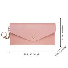 New Portable Women's Long Wallet, Women's Clutch Purse With Multiple Card Slots, Snap Button, Fashionable Phone Bag, Solid Color Versatile - Multicolor - View 3