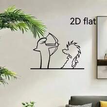 New La Linea Minimalist Line Art Car Sticker Bumper & Window Door Wall Decal With Cartoon Character Design Home Car Decoration - 1PC - View 6