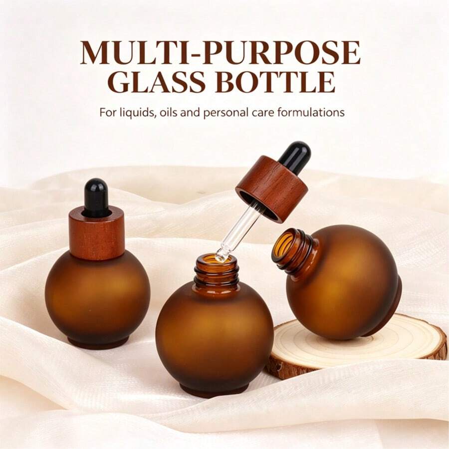 30ML Amber Glass Dropper Bottle Essential Oil Perfume Pipette Bottles Refillable Empty Container Travel Accessories - Multicolor - View 1