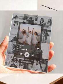 1pc Customized Song Acrylic Template, Best Friend Photo Collage, Suitable As Couple Anniversary Gift, Office Desk Decor, Photo Customization, Customizable Item, Adult Bedroom Decor - Multicolor - View 5