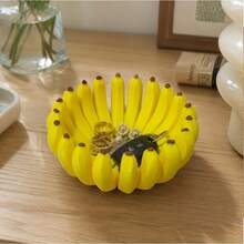 3D Printed Banana Shaped Small Object Storage Tray, Cute Mini Fruit Style Jewelry Organizer, Can Hold Keys, Earrings, Rings Storage Bowl, Home Desktop Decoration Ornament - Multicolor - View 1