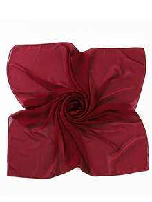 1 buah Syal Persegi Ukuran Besar Hijab Muslimah Warna Polos Bahan Chiffon - MultiWarna - View 19