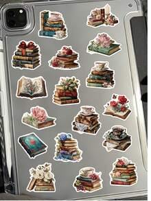 50pcs Vintage Book Stickers For Planners Notebooks Laptop Cases Phone Cases Suitcases And Guitars Stickers - A - View 7
