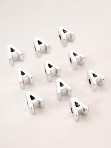 10pcs Optional Gold/Silver Large Hole 26 Uppercase Alphabet Beads Electroplated DIY Phone Chain Keychain Bag Charm Jewelry Accessories - Multicolor - View 36