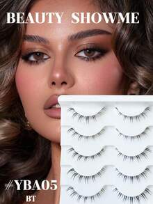 5 Pairs False Eyelash Set Suitable For Daily Wear - Cross Style - View 2