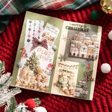 JotBox Christmas Themed Coil Sticker Book, Vintage Large Size Dual-Material Background Stickers - Looking Forward to Christmas - View 8