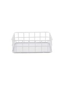 1pc Nordic Metal Wire Storage Basket, Gold & Rose Gold Desktop Organizer Tray, Vanity Makeup Cosmetic Sundries Storage Holder - Multicolor - View 18