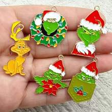 The Grinch 15pcs Christmas Green Monster Pendant Charms DIY Earrings Keychain Bag Pendant Accessories - Ornament - View 1