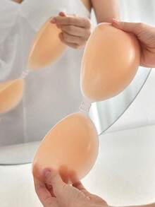 Plus Size Invisible Strapless Adhesive Bra (1/2 Pairs, C-G Cup), For Backless Dresses, Fits All Cups - Apricot - View 2