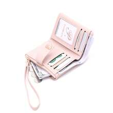 PRETTYZYS Women's Short Wallet, Solid Color, 2026 New Korean Style, Minimalist Fresh, Embroidered Heart Design, Foldable Zipper, Multi-Functional Card Holder, Student Coin Purse, Handheld Wallet, Daily Use, Christmas Gift, Back To School Season, Valentine's Day Gift, All Season - Pink - View 3