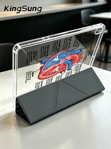 Kingsung Heart Pattern Y-Shaped Folding Acrylic Tablet Case Compatible With Samsung Tablets/Pad Mini6/7/9.7/10.2/10.5/10.9/12.9/Pro 11, 10th Generation, Protective Cover Supports Multi-Angle Adjustment, Six Ways To Place The Bracket, Built-In Pen Slot, Anti-Drop Protection, Automatic Wake/Sleep.Compatible With Kindle Paperwhite 12th Gen 2024/11th Gen 2022,Clara Colour. - Multicolor - View 5