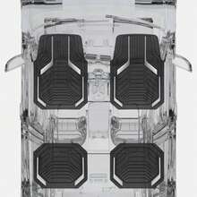 4pcs/2pcs Universal All-Weather Car Floor Mats Set, Red & Black Geometric Pattern Non-Slip Floor Mats, Full Coverage Front & Rear Row Mats, Suitable For Sedan, SUV, Truck, Van, Fashionable Car Interior Accessories - A - View 4