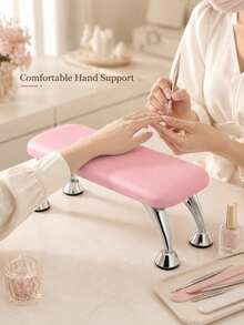 1pc U-Shaped Adjustable Nail Arm Rest, White PU Leather Manicure Hand Support, Height And Angle Adjustable, Non-Slip Base, Easy To Clean Portable Nail Artist Supplies, Suitable For Gel Polish, Acrylic Nails, Nail Extensions And Salon Workstations - Multicolor - View 5