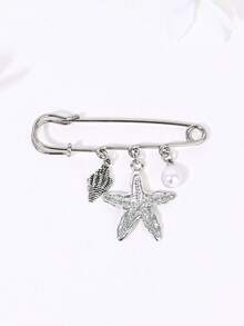 1pc New Fashion Heart Shell Conch Star Moon Bow Starfish Flower Bee Ladybug Mushroom Pendant Brooch Anti-Slip Collar Pin Waist Cincher Clothing Decoration - Multicolor - View 18