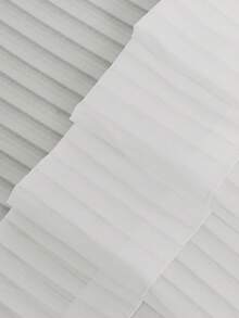 1pc Sheer Curtains For Living Room & Bedroom, Vertical Striped Lightweight Voile, Rod Pocket, Light Filtering Privacy Window Drapes, Solid Color, White - White - View 4