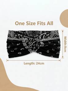 4pcs Boho Bandana Print Headbands For Women, Elastic Stretchy Turban Headwraps,Comfortable Twisted Wide Headbands, Daily Fashion & Workout Fall - Multicolor - View 2