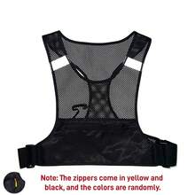 Reflective Running Chest Bag Breathable Mesh Sport Vest Lightweight With Phone Holder Anti-Drop Key Ring Perfect For Marathon, Cycling, Hiking, Night Running - Black - View 7