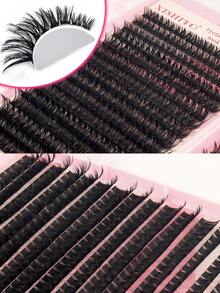 640/448 Clusters D Curl Single Cluster False Eyelashes - Large Capacity Extension Set, Beginner Friendly, Create Soft Natural, Lively Lightweight DIY Eye Makeup; Long Lasting, Includes Adhesive & Fixing Liquid, Tweezers, Lash Brush & Portable Lash Storage Case - Pink - View 9